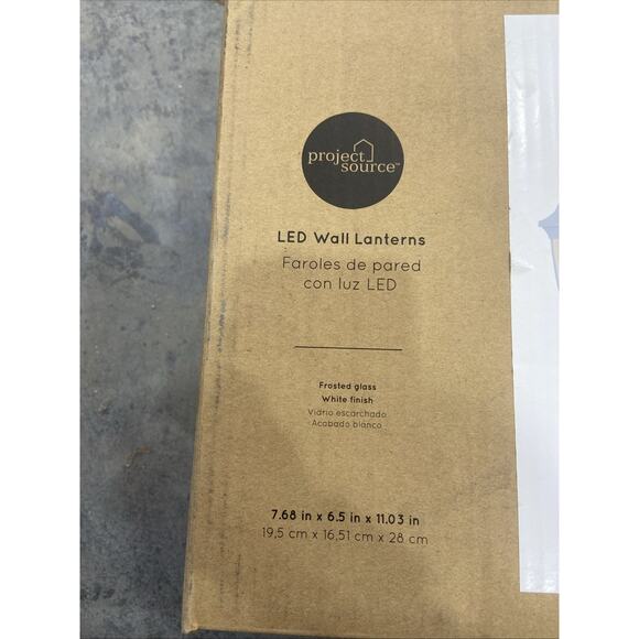 Project Source 14.37-in White 100W Max Outdoor Wall Lantern Frosted Glass Shade - Picture 3 of 10